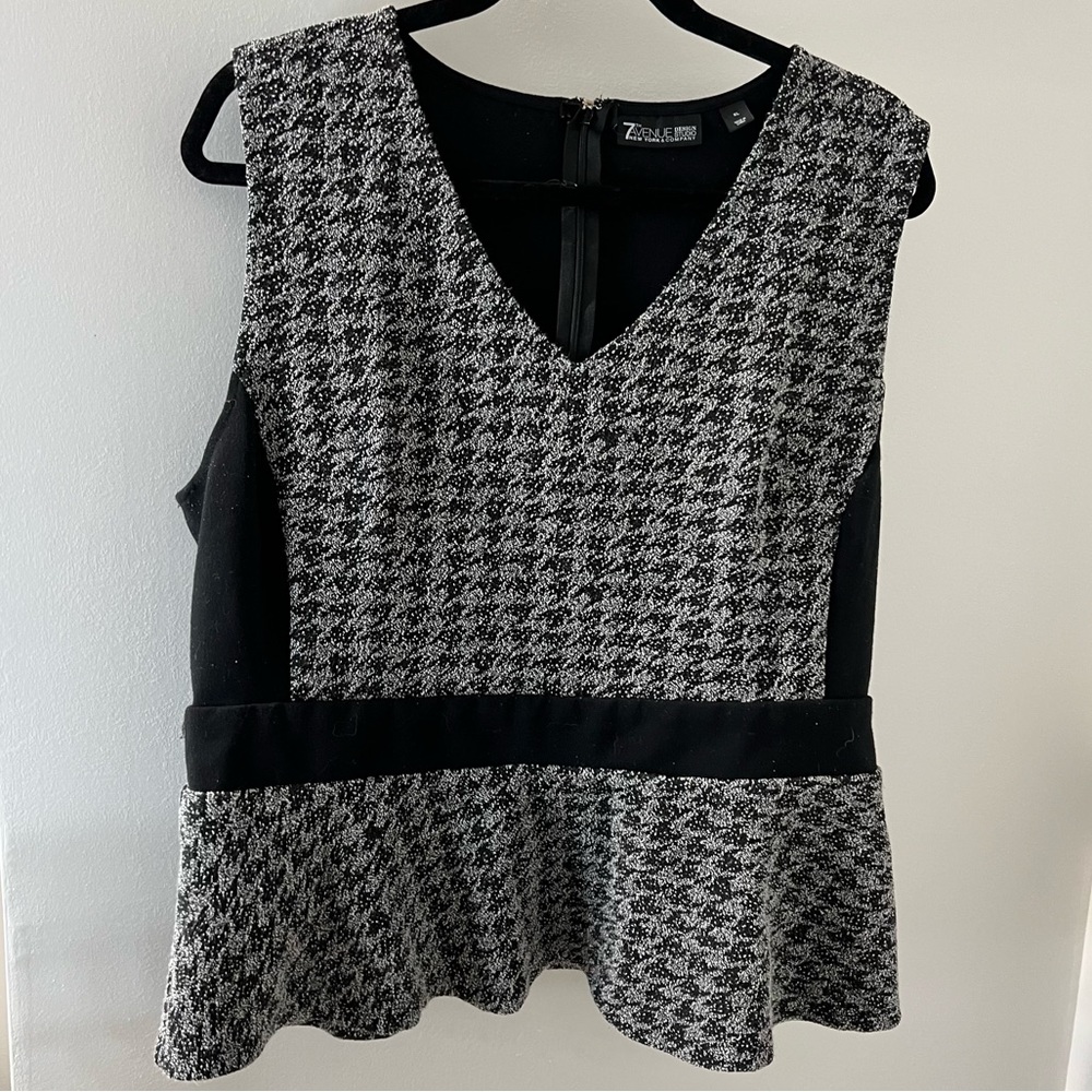 Gray & Black Peplum Dress Tank